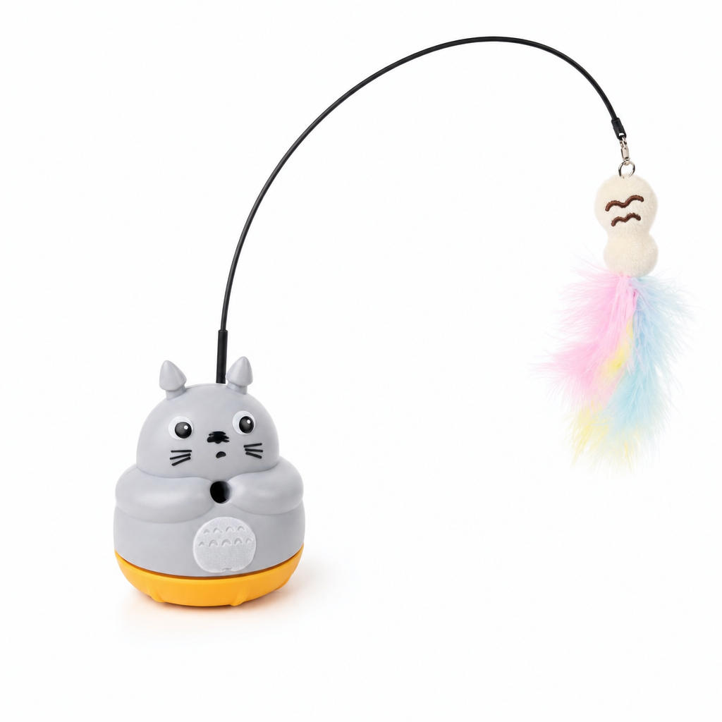 Kedi Şekilli Dönen Peluş Balıklı Olta Oyuncağı